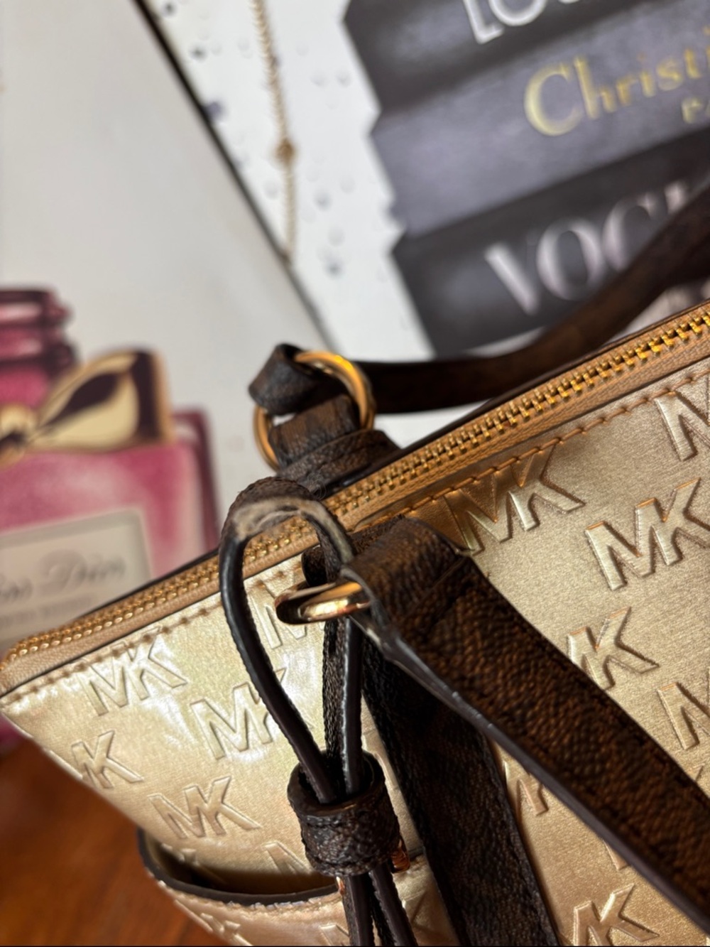 Michael Kors Sullivan Small Convertible Top-Zip Tote - Iridescent Gold - Picture 5 of 12